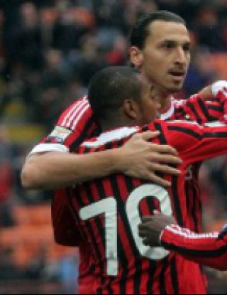 Робиньо и Ибра скриха топката на Катания, възходът на Милан продължава
