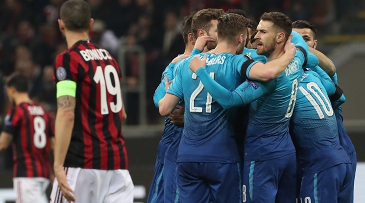 Арсенал прекъсна серията от загуби, съсичайки Милан на "Сан Сиро" (видео)