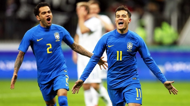 Бразилия видя сметката на Русия с три гола за 13 минути (видео)